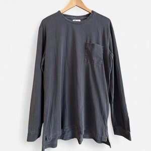 Rowan Gray Shirt L Long Sleeve Men's Tee 100% Cotton Soft Lightweight Minimalist